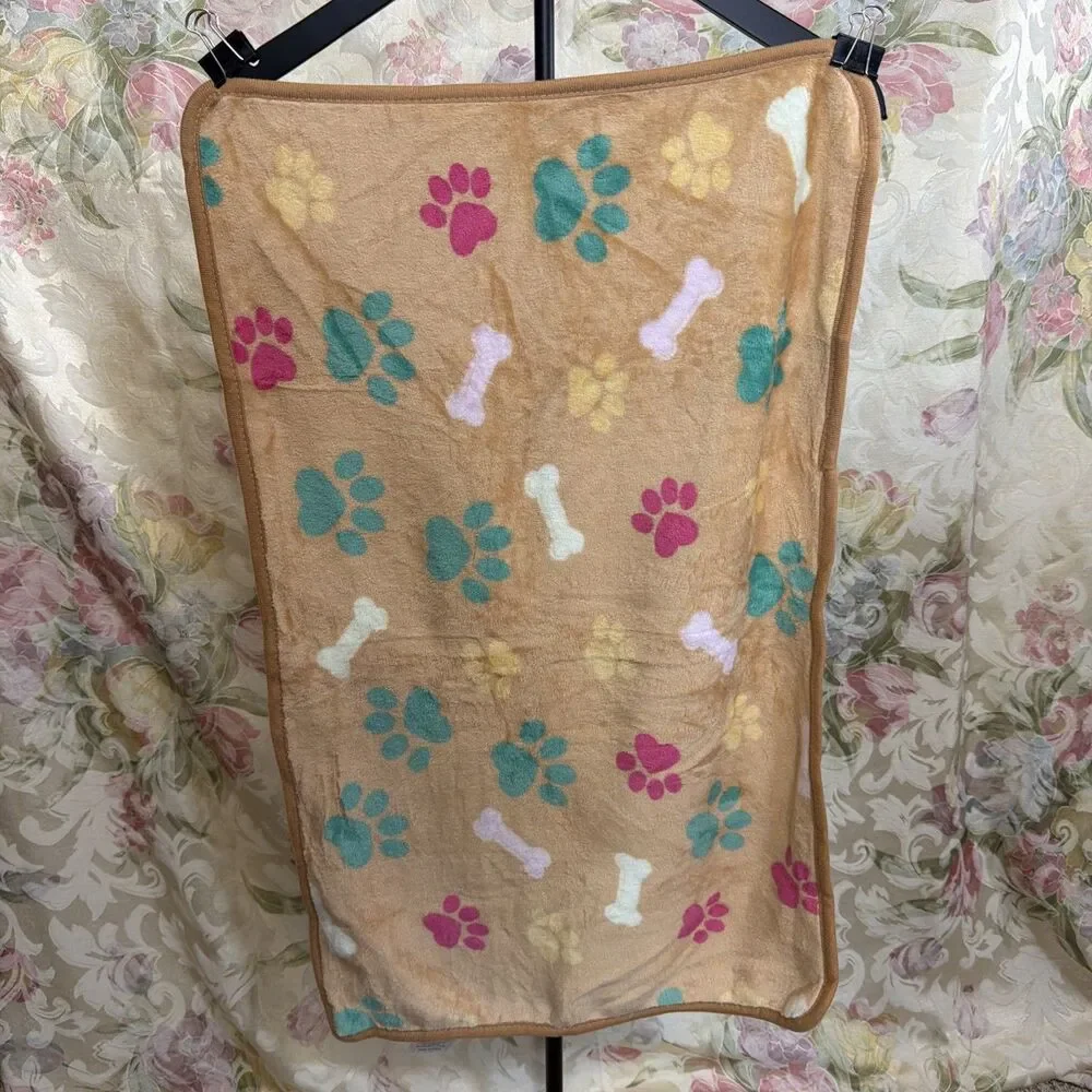 Pet Blanket 18x30 Tan multicolor Super Soft